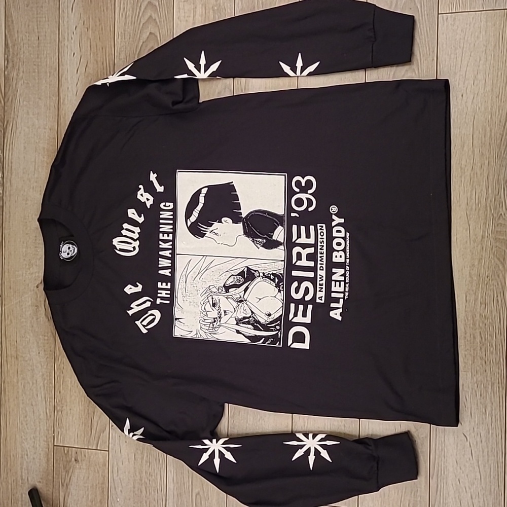 ALIEN BODY Anime The‎ Awakening Black Cotton Sz L Mens Long Sleeve T-Shirt RARE